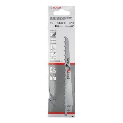 Bosch - Basic Serisi Ahşap için Panter Testere Bıçağı S 617 K - 5'li