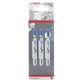 Bosch - Ekonomik Seri Inox (Paslanmaz Çelik) İçin T 118 GFS Dekupaj Testeresi Bıçağı - 3'Lü Paket