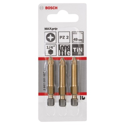 Bosch - Max Grip Serisi Vidalama Ucu PZ 2*49 mm 3'lü