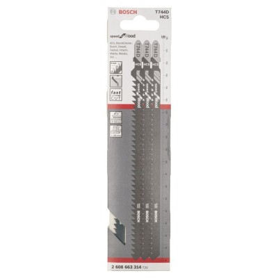 Bosch - Hızlı Kesim Serisi Ahşap İçin T 744 D Dekupaj Testeresi Bıçağı - 3'Li Paket