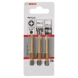Bosch - Max Grip Serisi Vidalama Ucu PH1*49 mm 3'lü