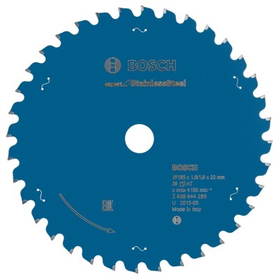 Bosch - Expert Serisi Paslanmaz Çelik için Daire Testere Bıçağı 185*20 mm 36 Diş