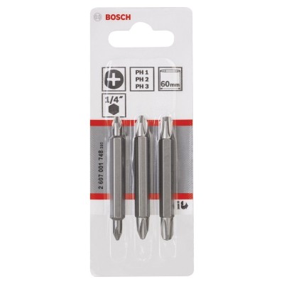 Bosch - Çift Taraflı Vidalama ucu PH1/2/3*60 mm 3'lü