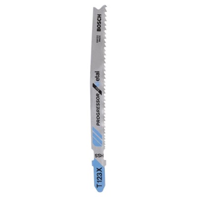 Bosch - Kademeli Artan Dişli Seri Metal İçin T 123 XF Dekupaj Testeresi Bıçağı - 5'Li Paket