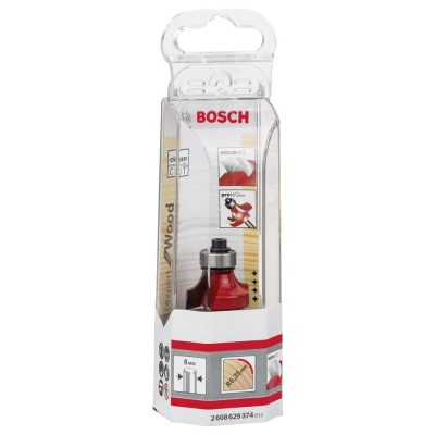 Bosch - Expert Serisi Ahşap İçin Çift Oluklu, Sert Metal Bilye Yataklı Yuvarlama Frezesi 8*6,35*55mm
