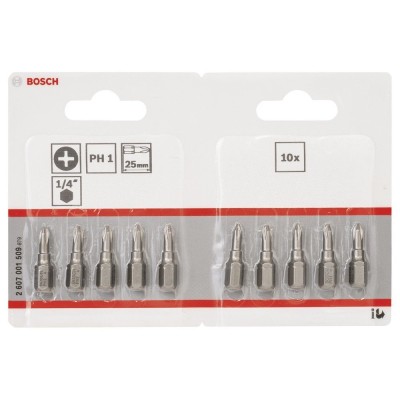 Bosch - Extra Hard Serisi Vidalama Ucu PH1*25 mm 10'lu