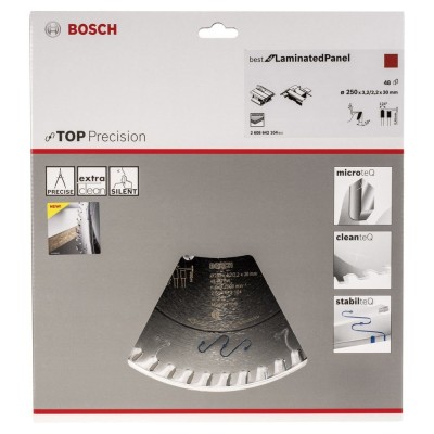 Bosch - Best Serisi Hassas Kesim Aşındırıcı Kaplamalı Lamine Panel için Daire Testere Bıçağı 250*30 mm 48 Diş