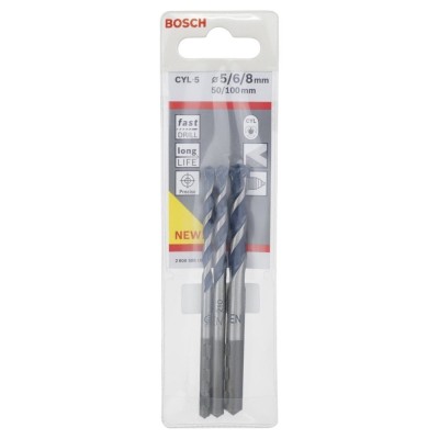 Bosch - cyl-5 Serisi, Blue Granite Turbo Beton Matkap Ucu 3'lü 5-6-8 mm