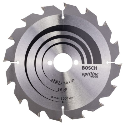 Bosch - Optiline Serisi Ahşap için Daire Testere Bıçağı 190*30 mm 16 Diş