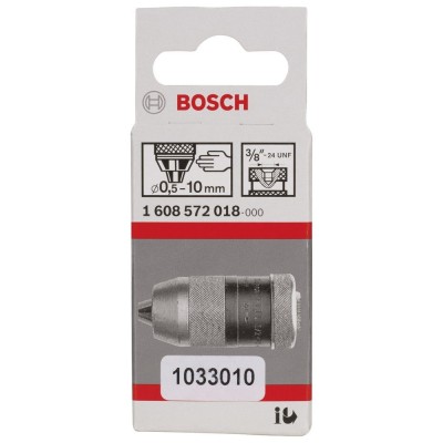 Bosch - 0,5-10 mm - 3/8''-24 Anahtarsız Mandren