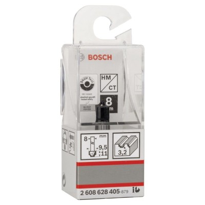 Bosch - Standard Seri Ahşap İçin Tek Oluklu Sert Metal Çeyrek Parmak Freze 8*9,5*41mm