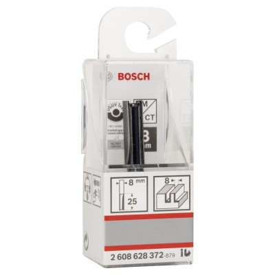 Bosch - Standard Seri Ahşap İçin Çift Oluklu, Sert Metal Ekstra Uzun Düz Freze Ucu 8*8*56 mm