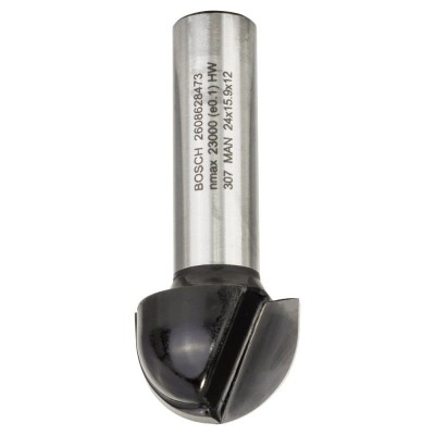 Bosch - Standard Seri Ahşap İçin Çift Oluklu, Sert Metal Dalma Yarımay Freze 12*24*57*12 mm