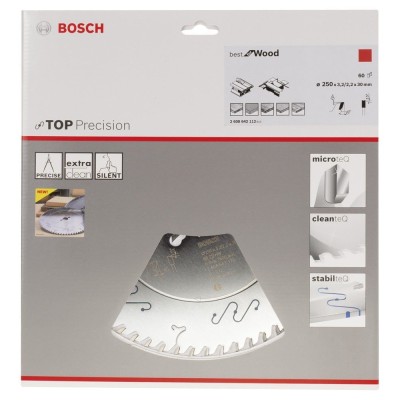 Bosch - Best Serisi Hassas Kesim Ahşap için Daire Testere Bıçağı 250*30 mm 60 Diş