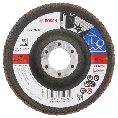 Bosch - 115 mm 60 Kum Best Serisi Metal Flap Disk