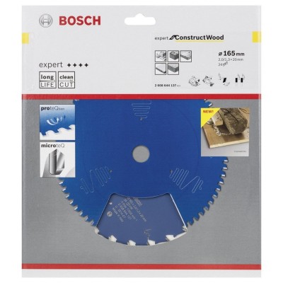 Bosch - Expert Serisi İnşaat Ahşabı için Daire Testere Bıçağı 165*20 mm 24 Diş