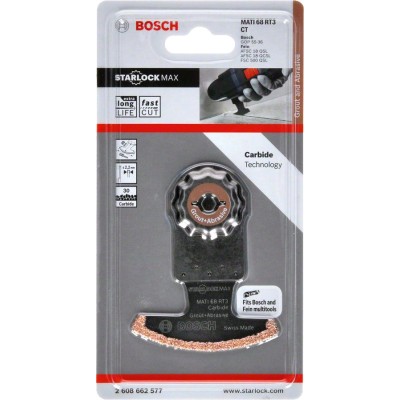 Bosch - Starlock Max - MATI 68 RT3 - Carbide RIFF Zımpara Uçlu Segman Testere Bıçağı 30 Kum Kalınlığı 1'li