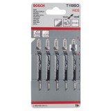 Bosch - Ekonomik Seri Ahşap İçin T 119 BO Dekupaj Testeresi Bıçağı - 5'Li Paket