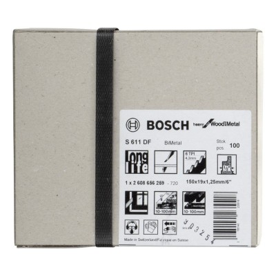 Bosch - Heavy Serisi Ahşap Ve Metal için Panter Testere Bıçağı S 611 DF - 100'Li