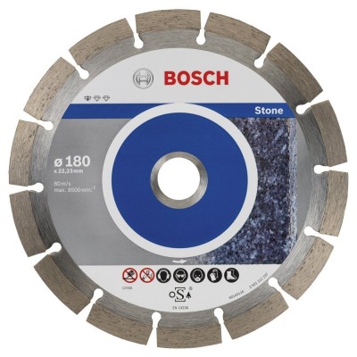 Bosch - Standard Seri Taş İçin, 9+1 Elmas Kesme Diski Set 180 mm