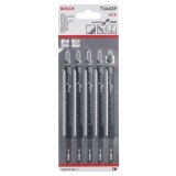 Bosch - Hassas Kesim Serisi Ahşap İçin T 344 DP Dekupaj Testeresi Bıçağı - 5'Li Paket