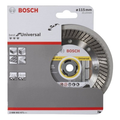 Bosch - Best Serisi Genel Yapı Malzemeleri İçin Turbo Segmanlı Elmas Kesme Diski 115 mm