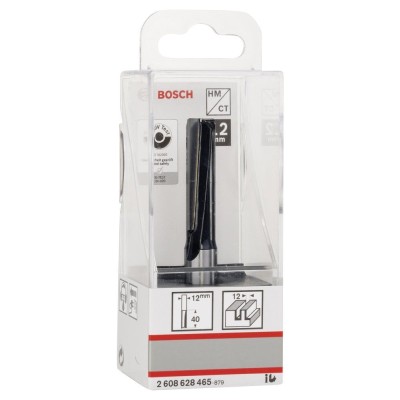 Bosch - Standard Seri Ahşap İçin Çift Oluklu, Sert Metal Ekstra Uzun Düz Freze Ucu 12*12*81mm