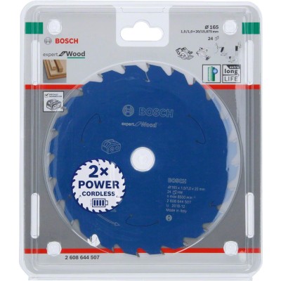 Bosch - Expert for Serisi Ahşap için Akülü Daire Testere Bıçağı 165*20 mm 24 Diş
