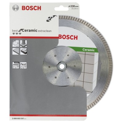 Bosch - Best Serisi Seramik İçin, Extra Temiz Kesim Turbo Segman  Elmas Kesme Diski 230 mm