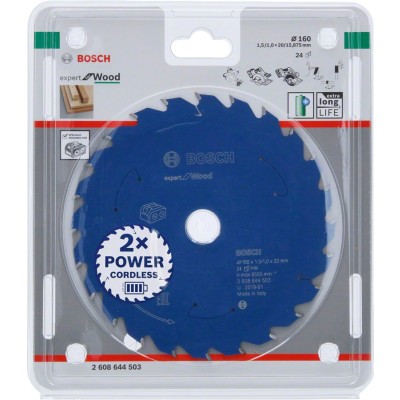 Bosch - Expert for Serisi Ahşap için Akülü Daire Testere Bıçağı 160*20 mm 24 Diş
