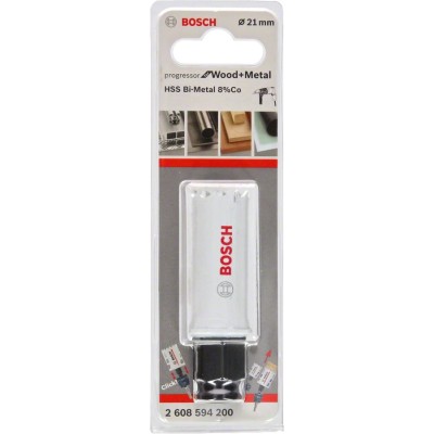 Bosch - Yeni Progressor Serisi Ahşap ve Metal için Delik Açma Testeresi (Panç) 21 mm