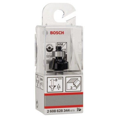 Bosch - Standard Seri Ahşap İçin Çift Oluklu, Sert Metal Bilya Yataklı Yuvarlama Frezesi 8*3*53 mm