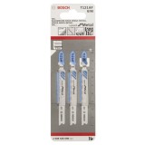 Bosch - Hızlı Kesim Serisi Metal İçin T 121 AF Dekupaj Testeresi Bıçağı - 3'Li Paket