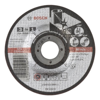 Bosch - 115*2,5 mm Kesme, Taşlama, Son Perdah 3in1 Disk
