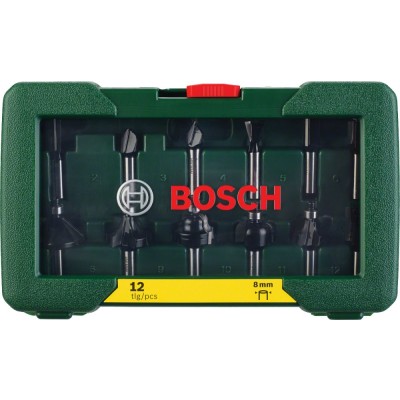 Bosch - 12 Parça Freze Seti 8 mm Şaftlı