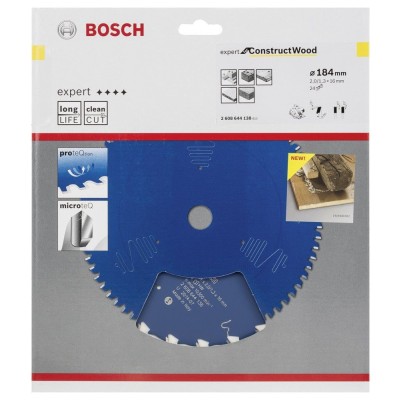 Bosch - Expert Serisi İnşaat Ahşabı için Daire Testere Bıçağı 184*16 mm 24 Diş