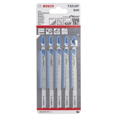 Bosch - Hızlı Kesim Serisi Metal İçin T 321 BF Dekupaj Testeresi Bıçağı - 5'Li Paket