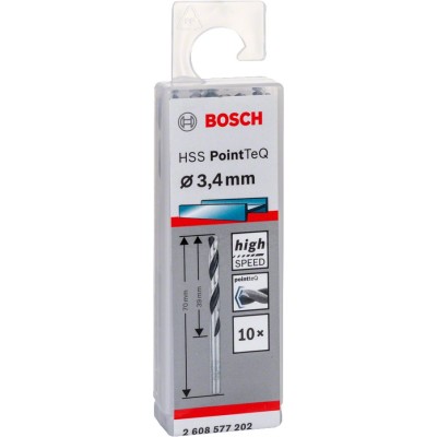 Bosch - HSS-PointeQ Metal Matkap Ucu 3,4 mm 10'lu