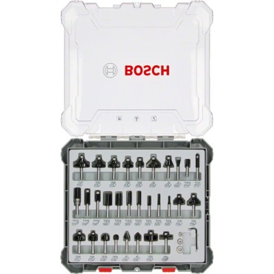 Bosch - Profesyonel 30 Parça Karışık Freze Ucu Seti 8 mm Şaftlı