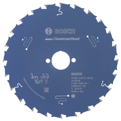 Bosch - Expert Serisi İnşaat Ahşabı için Daire Testere Bıçağı 190*30 mm 24 Diş