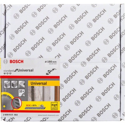 Bosch - Standard Seri Genel Yapı Malzemeleri İçin Elmas Kesme Diski 180 mm 10'lu Paket