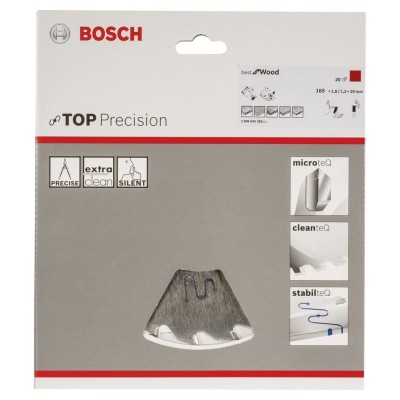 Bosch - Best Serisi Hassas Kesim Ahşap için Daire Testere Bıçağı 165*20 mm 20 Diş
