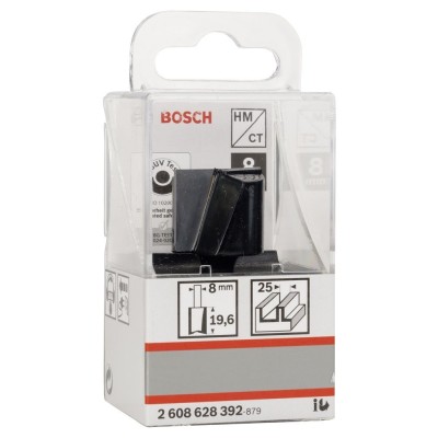Bosch - Standard Seri Ahşap İçin Çift Oluklu, Sert Metal Düz Freze Ucu 8*25*51mm