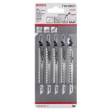 Bosch - Hassas Kesim Serisi Ahşap İçin T 301 BCP Dekupaj Testeresi Bıçağı - 5'Li Paket