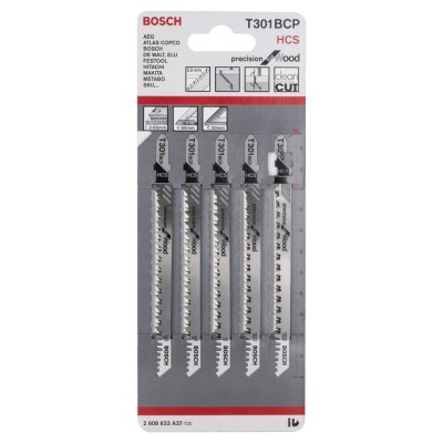 Bosch - Hassas Kesim Serisi Ahşap İçin T 301 BCP Dekupaj Testeresi Bıçağı - 5'Li Paket
