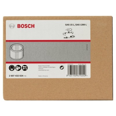 Bosch - Elektrikli Süpürgeler İçin Filtre Polyester Kanallı (GAS 15PS, GAS 12-25 PL için uygun)