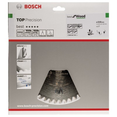 Bosch - Best Serisi Hassas Kesim Ahşap için Daire Testere Bıçağı 216*30 mm 48 Diş