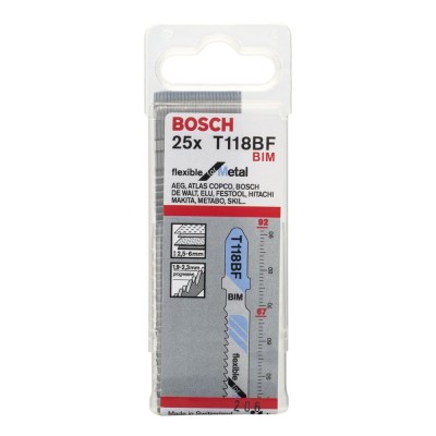 Bosch - Kırılmaya Karşı Dayanıklı Seri Metal İçin T 118 BF Dekupaj Testeresi Bıçağı - 25'Li Paket