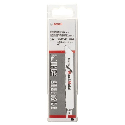 Bosch - Flexible Serisi Ahşap Ve Metal için Panter Testere Bıçağı S 922 VF - 25'li