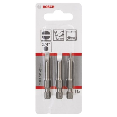 Bosch - Extra Hard Serisi S1,0x5,5*49 mm 3'lü